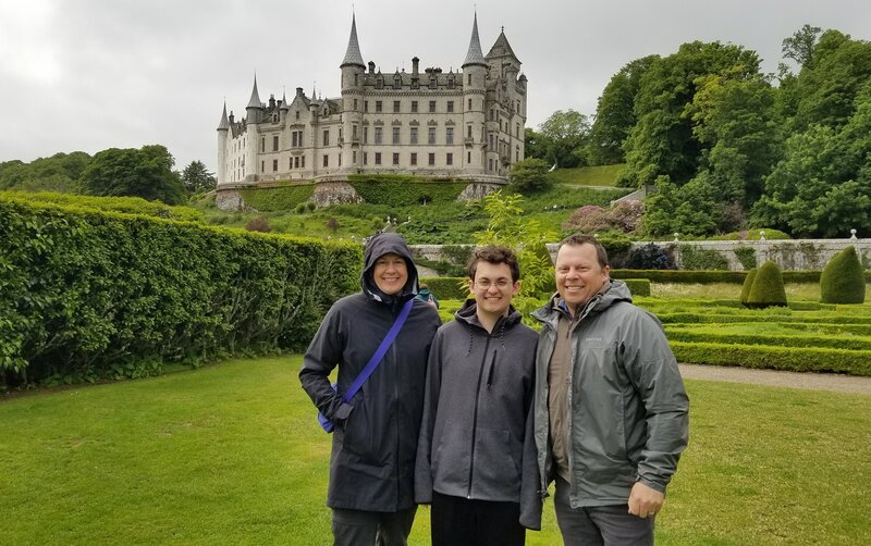 Eric with his family at Dunrobin Castle in Scotland
